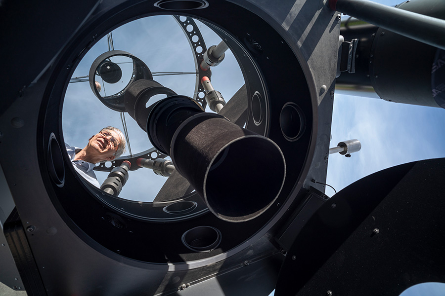 Fotografie eines Teleskops im Space Eye in Niedermuhlern (Bern)